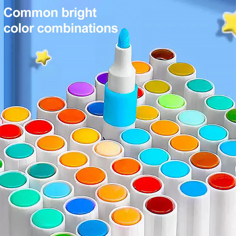 120 Colors Acrylic Paint Pens Markers Set Soft Tip Pen for Kids Washable Quick Dry Waterproof Non Stain Stone Ceramic Glass Fabric Painting Art Crafts Gift