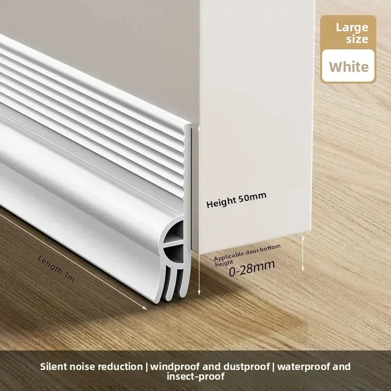 1M Door Bottom Sealing Strip Windproof Dust Stopper Guard Rain Weatherstrip Noise Reduction Insulator Sealer Home Hardware