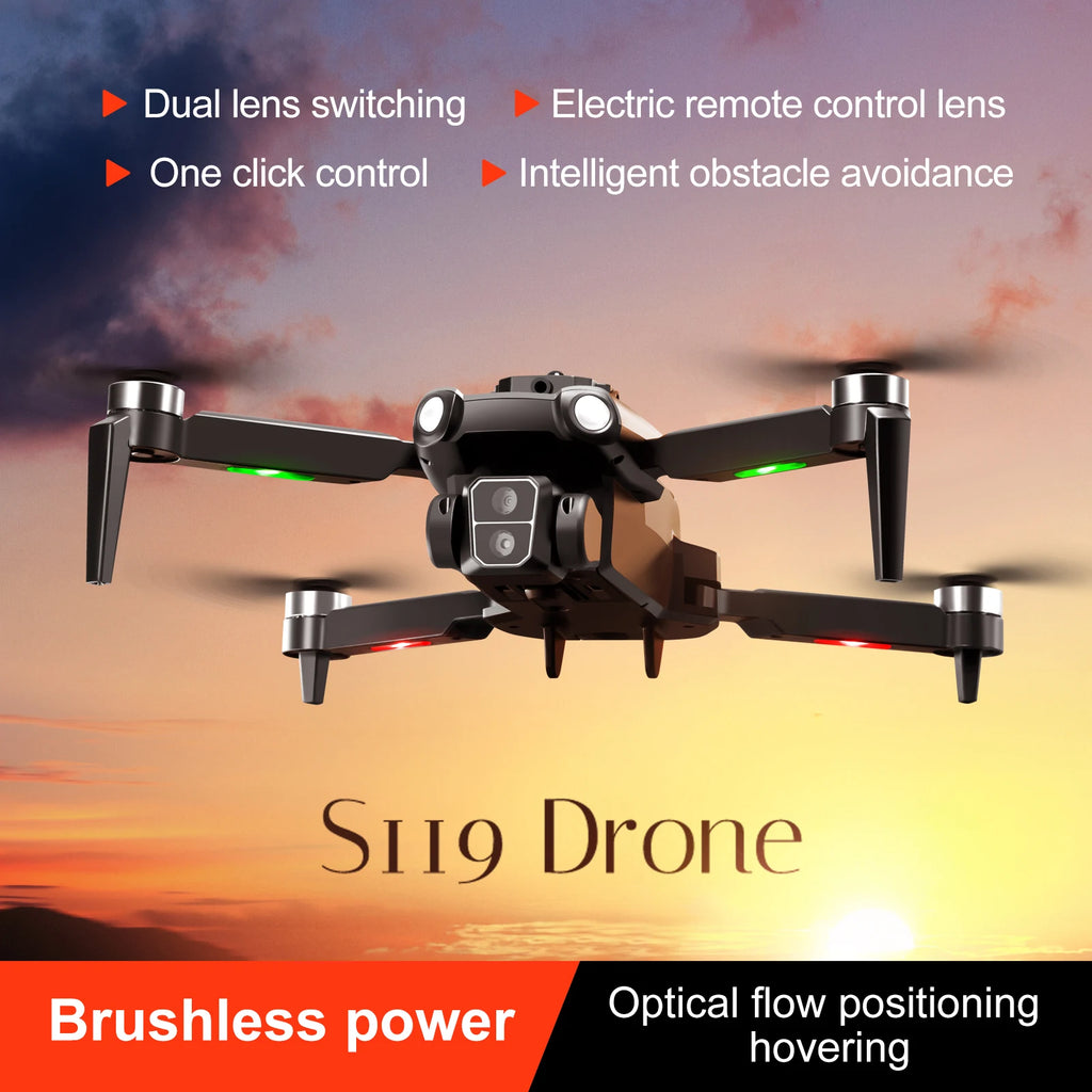 S119 4K Drone with Camera for Adults, GPS Auto Return, Obstacle Avoidance, Brushless Motor, 5G Screen Remote, 50 Min Flight, Dual Camera 120° Wide-Angle, 2000M Range, 120M Altitude FPV Quadcopter Easier to Use