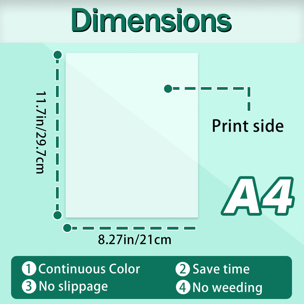 30 Sheets of Dtf Transfer Film Paper A4 Double-Sided Pet Film Paper Cold/Hot Peel Printing Dtf for Direct DIY Transfer on T-Shirt Fabrics