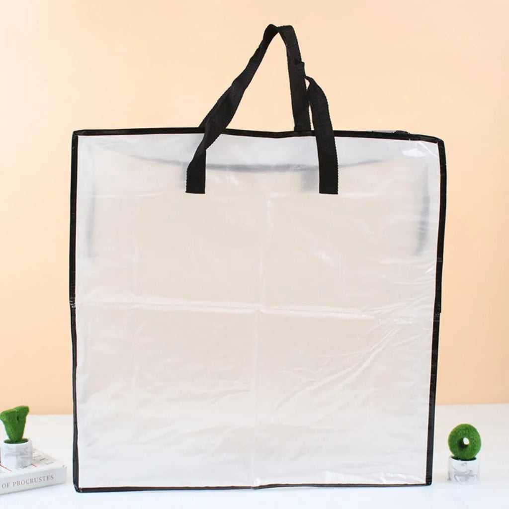 Waterproof Heavy Duty Storage Bags Large Size Clear Zipper Laundry Bags for Home Organization Travel Clothes Storage Reusable