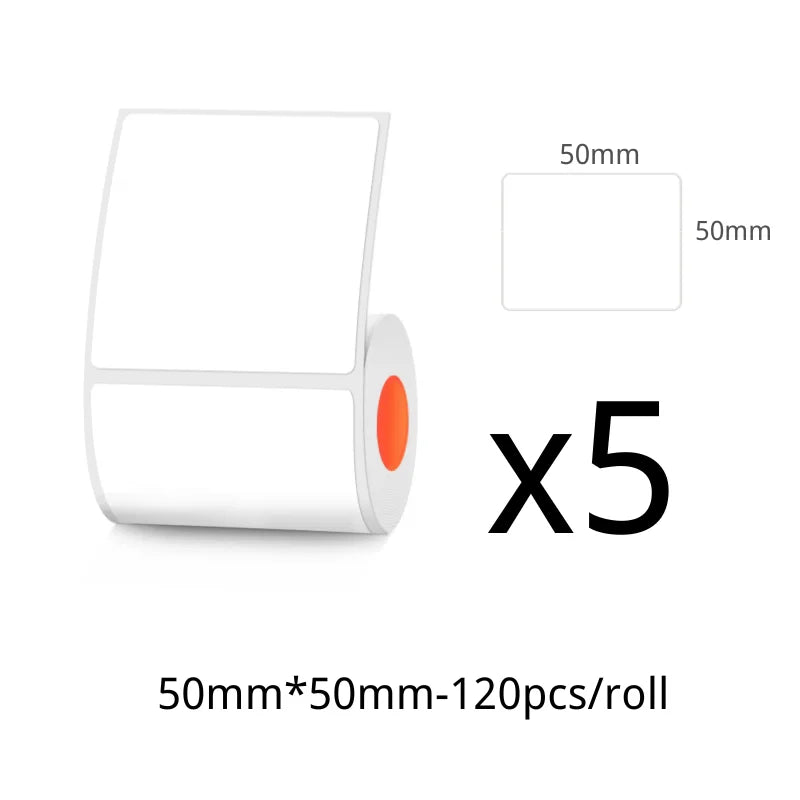 50mm Width Thermal Label Sticker White Self-Adhesive Label Paper Clothing Commodity Price Tag Suit for Phomemo SINMARK Printer
