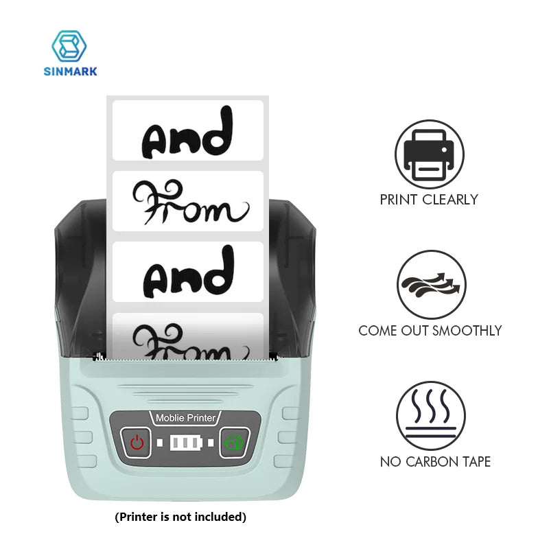 50mm Width Thermal Label Sticker White Self-Adhesive Label Paper Clothing Commodity Price Tag Suit for Phomemo SINMARK Printer