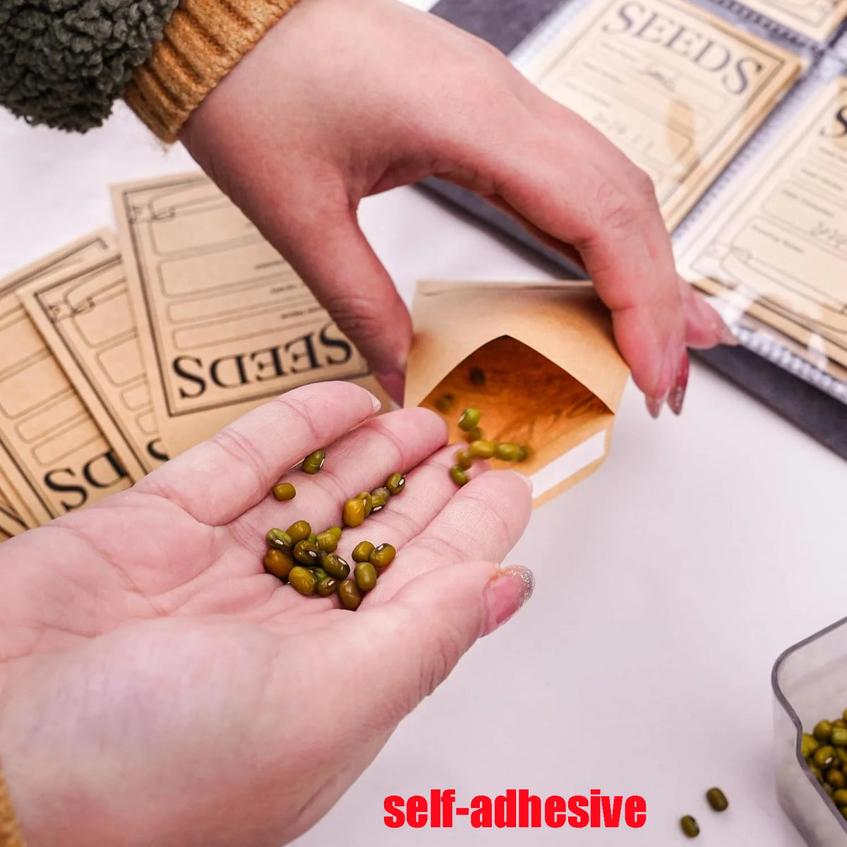 50/100/150 Pcs Seed Envelopes Resealable Seed Packets 3.15 X 4.72 Inch Secure Tiny Seal Saving Envelopes (Brown) For Gardening