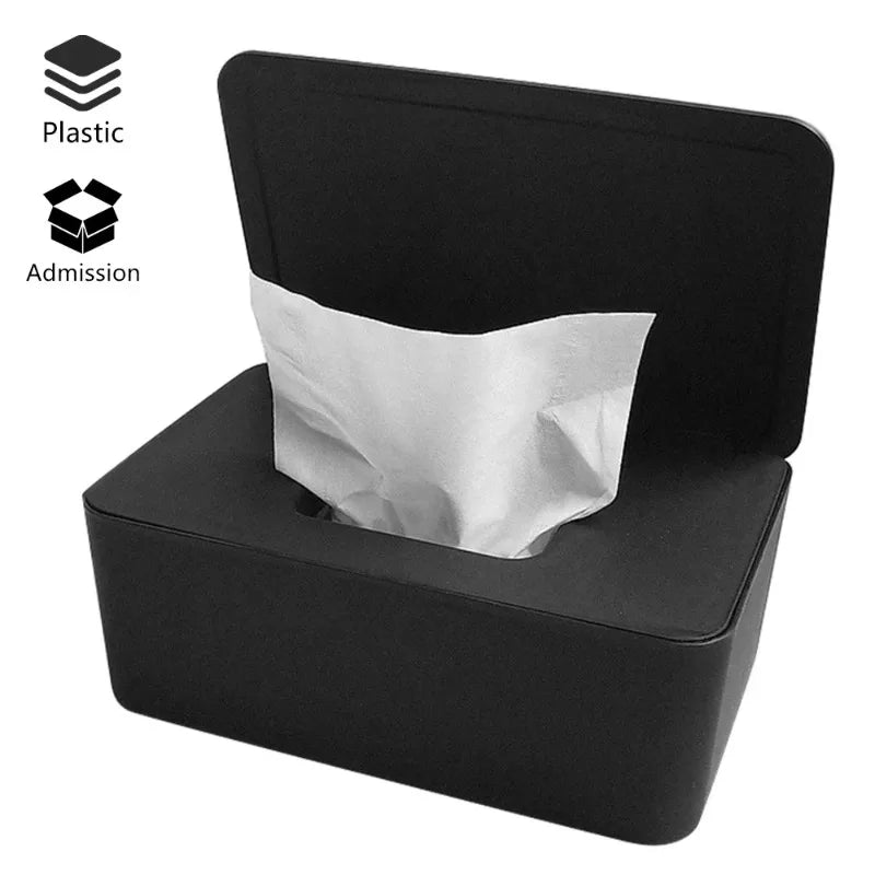 Dustproof Wet Tissue Box with Lid Baby Nappy Wet Tissue Storage Holder Dispenser for Home Car Office Paper Tissue Organizer