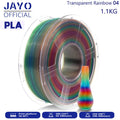 JAYO PLA Rainbow Filament 1.75mm 11OOG PLA Transparent/ Silk PLA Rainbow 3D Filament For FDM Neatly Wound 3D Printing Material