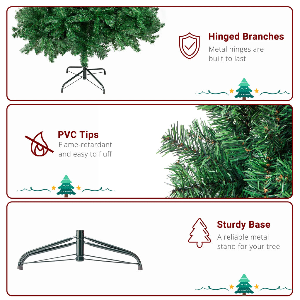 6FT Simulation Christmas Tree, 550 Artificial PVC Christmas Trees with Metal Brackets, Suitable for Home and Office Decoration, Suitable for Indoor and Outdoor Use, Christmas Decoration, Holiday Gifts