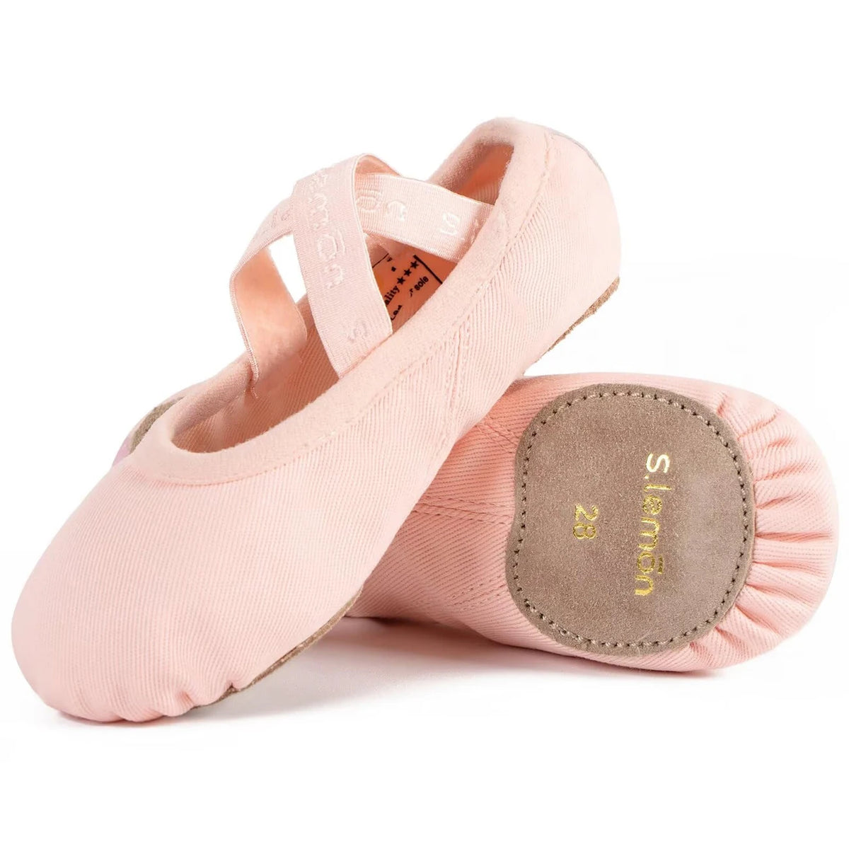 Kids Split Sole Dance Slippers High Quality Double Stretch Cloth Cow Suede Insole & Outsole for Ballet Jazz Dance Studio Practice