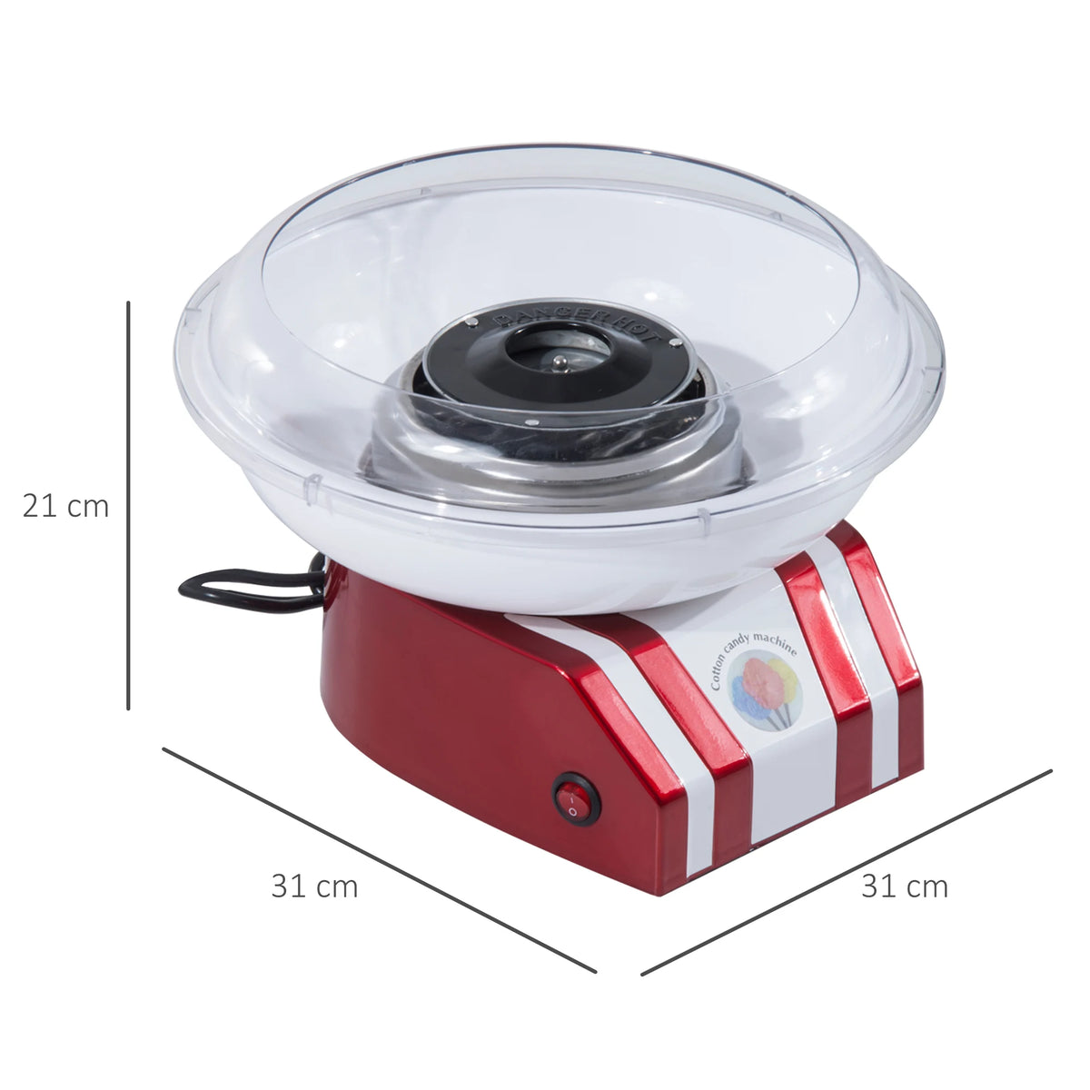 HOMCOM Professional Cotton Floss Machine Candy Maker Making Electric Sugar Red