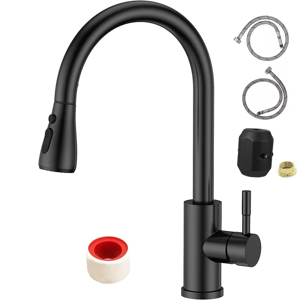 360° Kitchen Sink Mixer Taps Pull Out Spout Spray Single Lever Modern Mono Tap