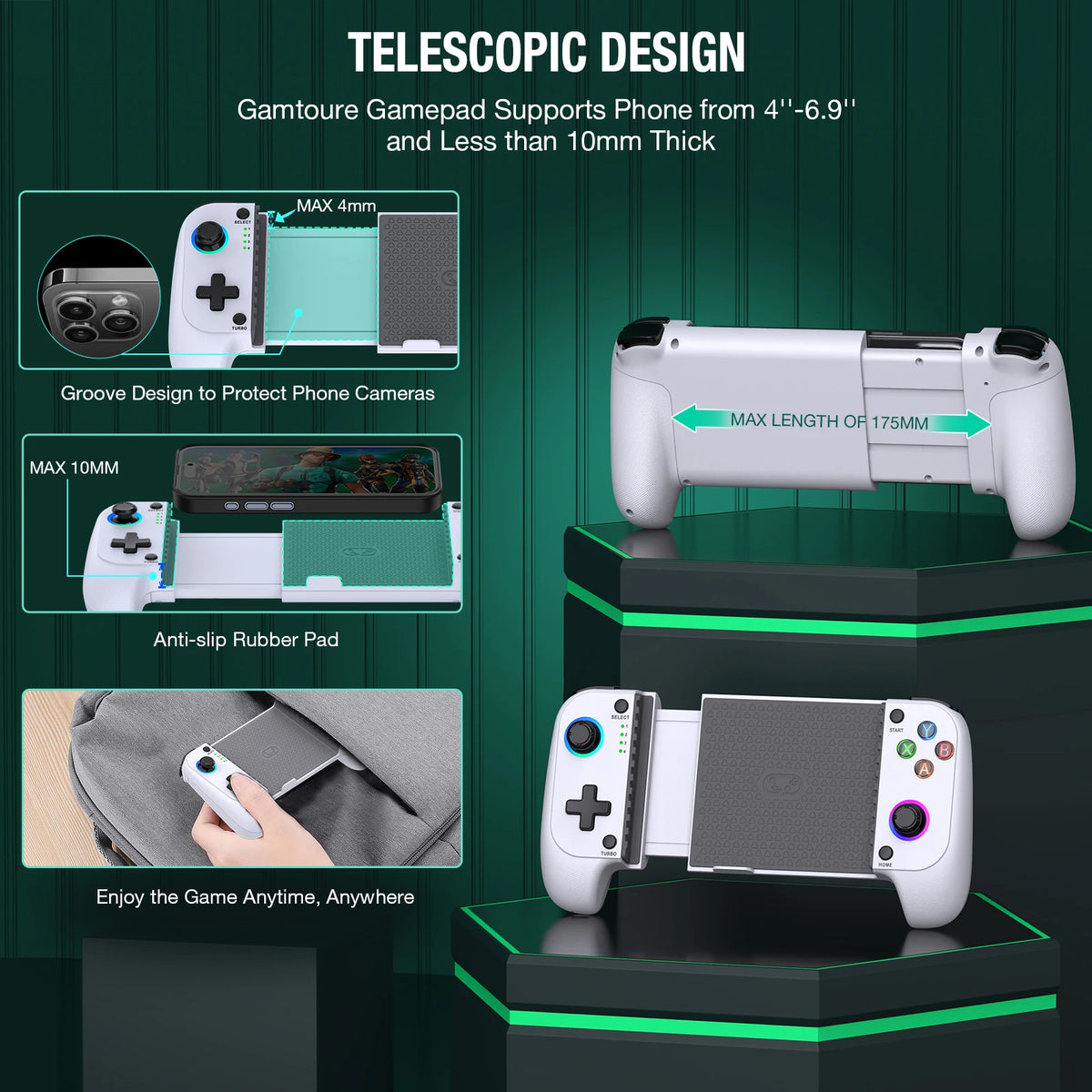 BEBONCOOL MC101 Gamepad Telescopic For Apple IOS Android PUBG COD Stretch Wireless Bluetooth Phone Game Controller Joystick