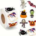 Cute Halloween Pumpkin Stickers Self Adhesive Label Sticker Roll Party Decorations Accessories for Kids Adults Home Decor