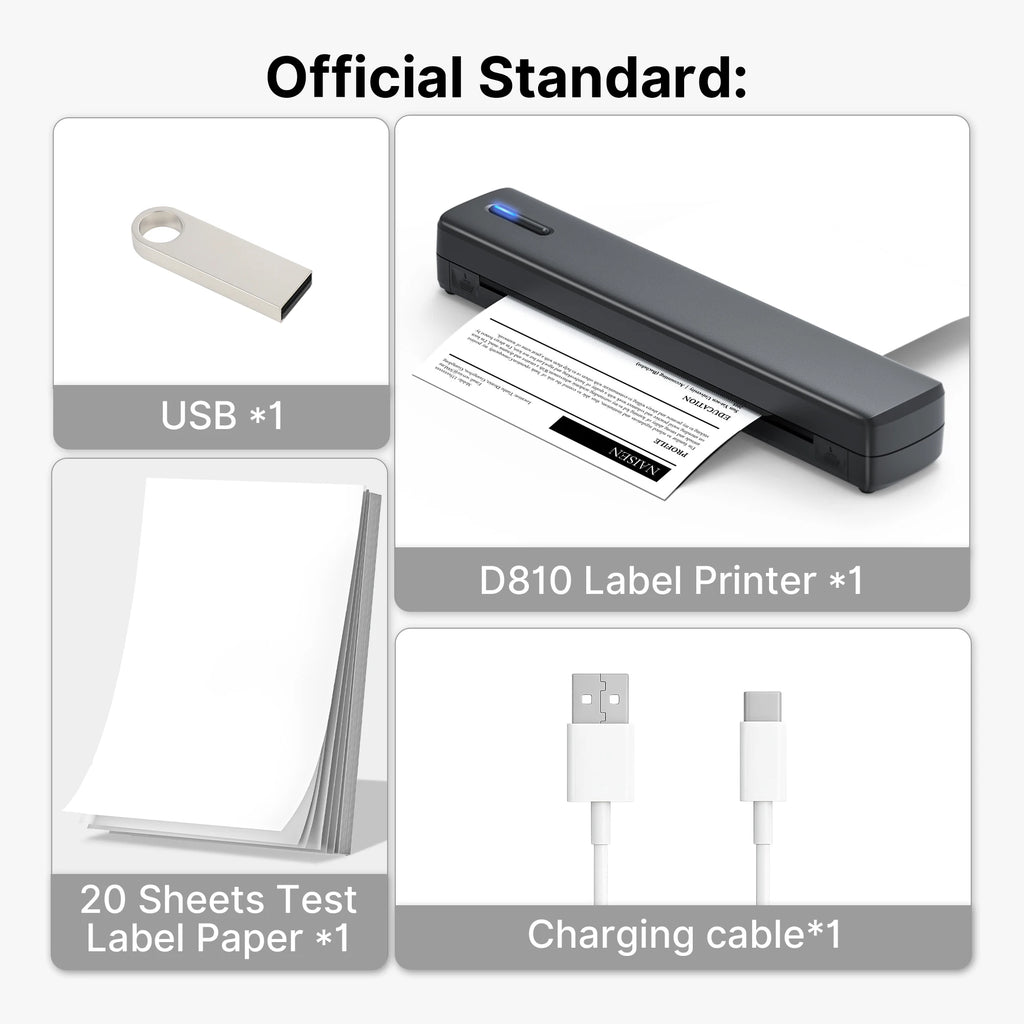 8-inch Wireless Portable Thermal Mini Printer Compatible With Phone And PC. Support US Letter&A4, Small Mobile Travel Printer For Home, Travel, Outdoor Use, And Tattoo Creation(with 20pcs Thermal )，Thermal paper can be purc