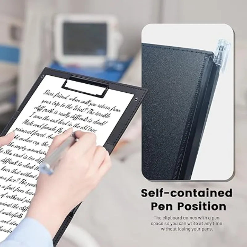 3-Layer Foldable Nursing Clipboard Pocket Size with Pen Holder and Elastic Band Portable Clip Board for Nurses Students Doctors