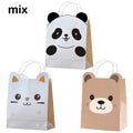 5/10/15/20/30/50pcs Cute Cartoon Animal Paper Bags with Handle Candy Snack Bag Kids Birthday Party Decoration Supplies Gifts