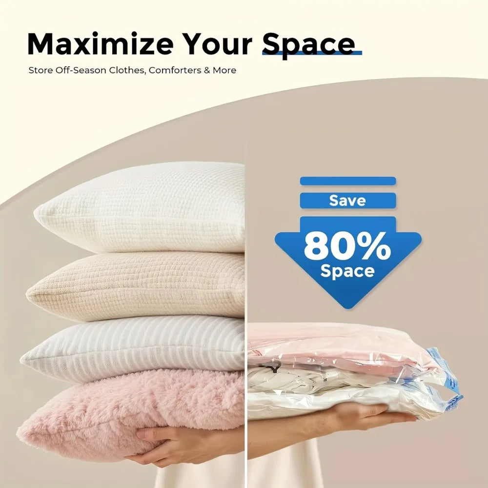 11Pcs Vacuum Storage Organizer Bags, Travel Suitcases Essentials, Wardrobe Clothes Compression Packaging Sealing Bag Camping Equipment(4 Small Sizes, 4 Medium Sizes, 2 Large Sizes and 1 Pump)