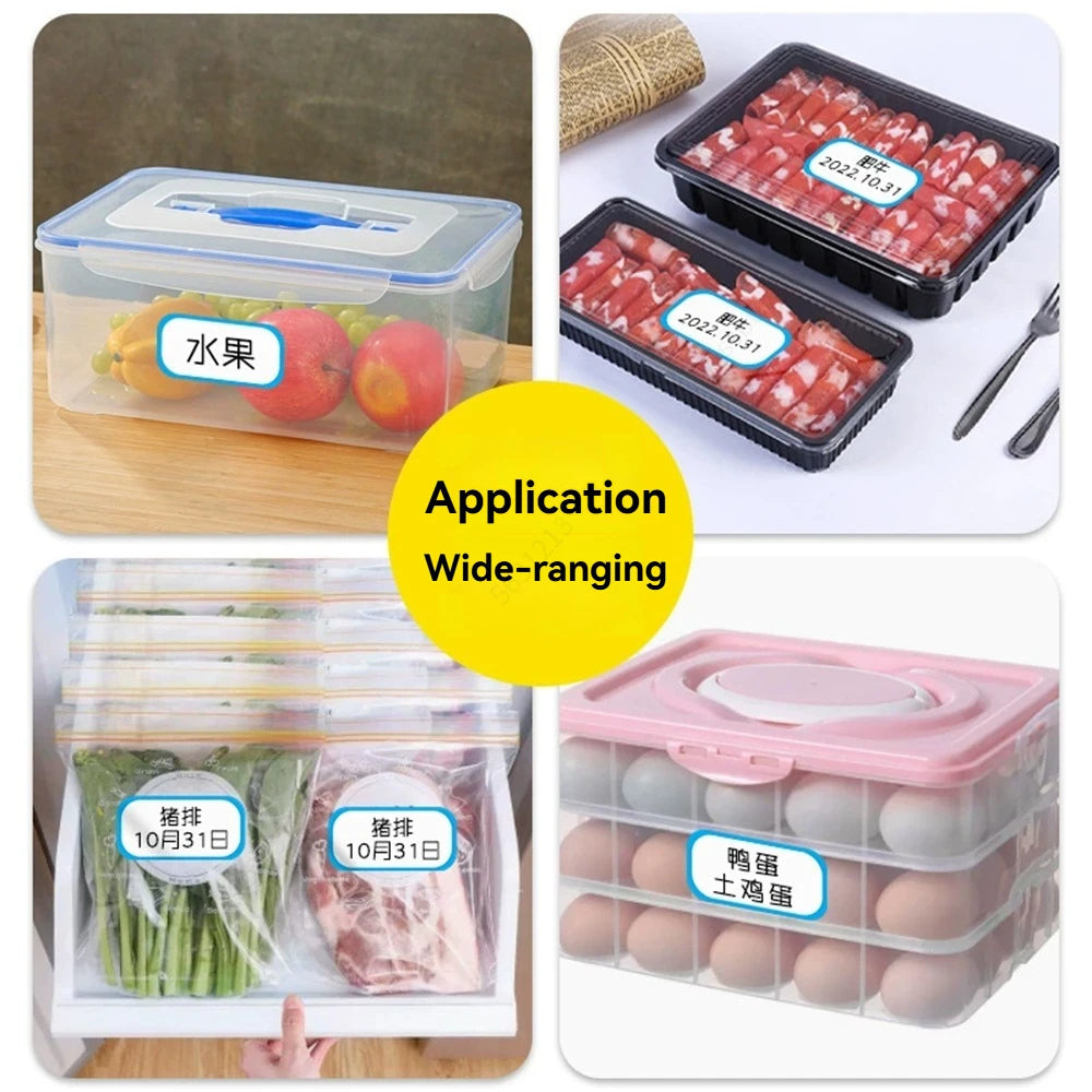 300Pcs Removable Freezer Labels,1 x 2 Inch Food Storage Stickers,Self-Adhesive Date Labels DIY Handmade Stickers Bottle Pack