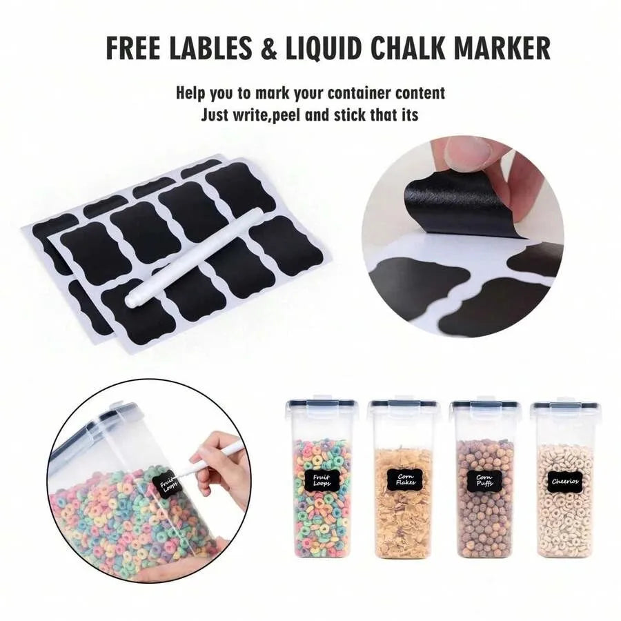 Airtight Food Storage Containers 4 Pack 4L Cereal Pantry Kitchen Canisters