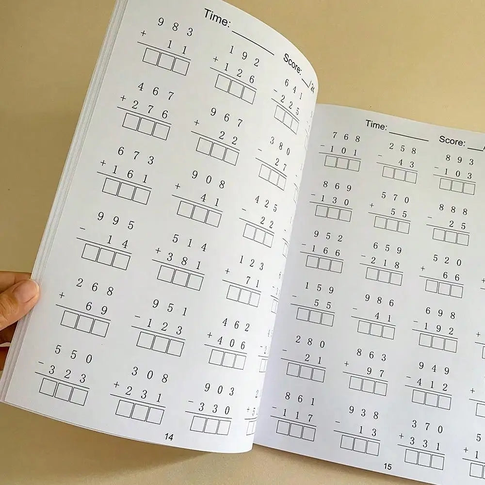 Addition and subtraction within 1000 Maths Workbook Primary School Training Book Arithmetic Competition Teaching Aids