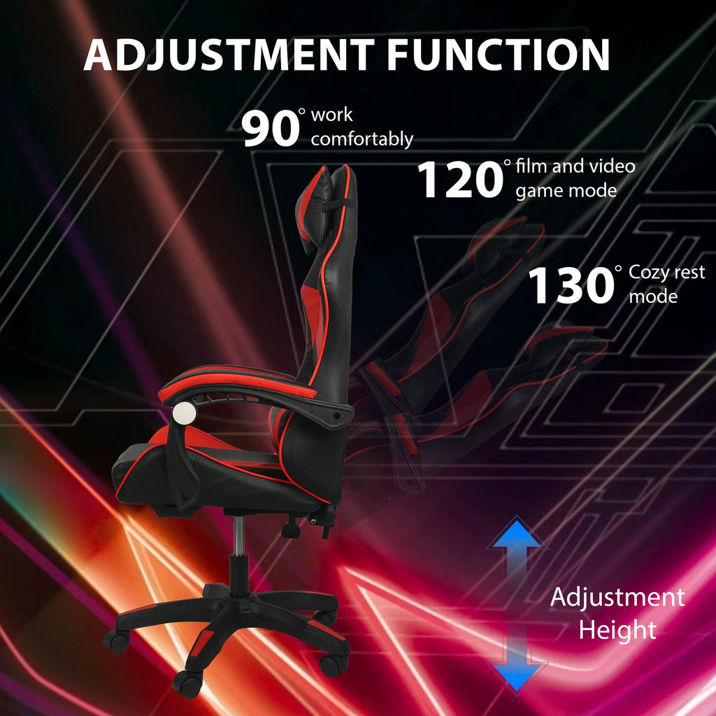 Gaming Chair Ergonomic Office Desk Chair Lumbar Support Adjustable Height Recline Swivel