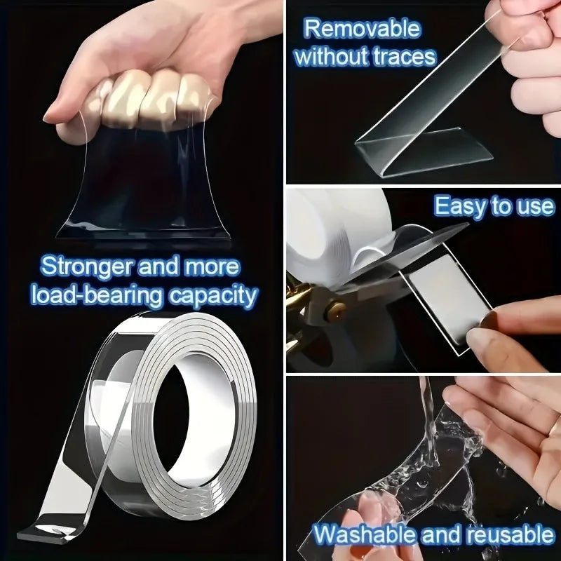 Heavy Duty Dual Sided Nano Tape Super Strong and Reusable for Wall Decor Crafts and All Surfaces Multi Purpose Adhesive