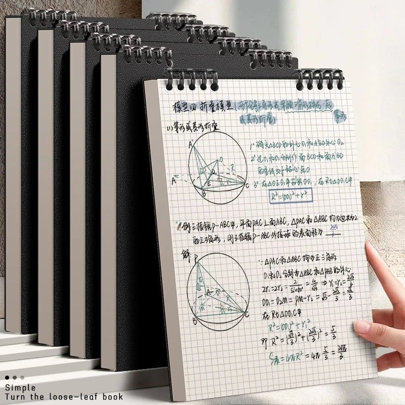 A5 60 Sheets Thick Notebook Spiral Binding Loose-leaf Notebooks with Lines Pages for Students School Office Stationery Supplies