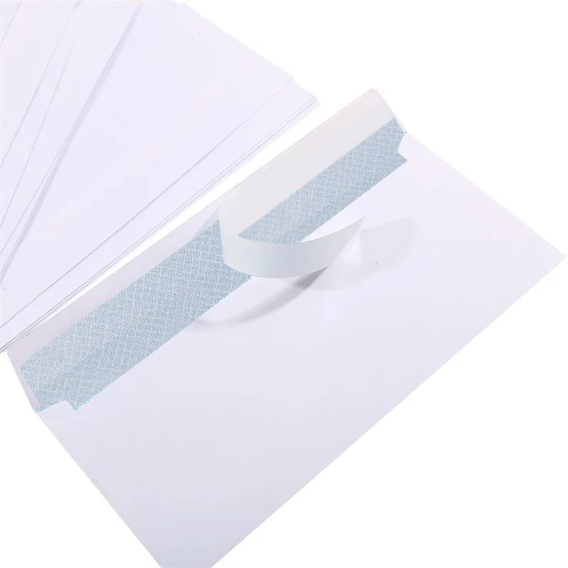 10-100PCS Windowless white envelope Secure Business Envelope Can hold A4 paper Bill invoice Self Sealing Envelope Self adhesive