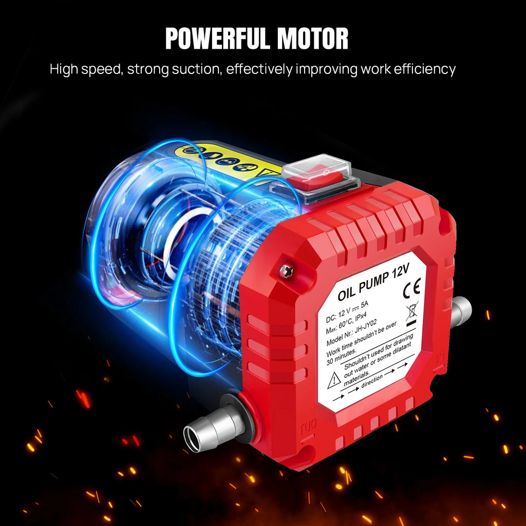 12V 300W Electric Car Oil Extractor Pump For Transfer Fluid Engine Vacuum + Hose