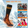 2Pcs Heated Socks, Men Women Winter Rechargeable Outdoor Sport Thermal Heated Foot Warmer, 4 Temperature Breathable 5000mAh, for Ski Hiking Road Trips Camping