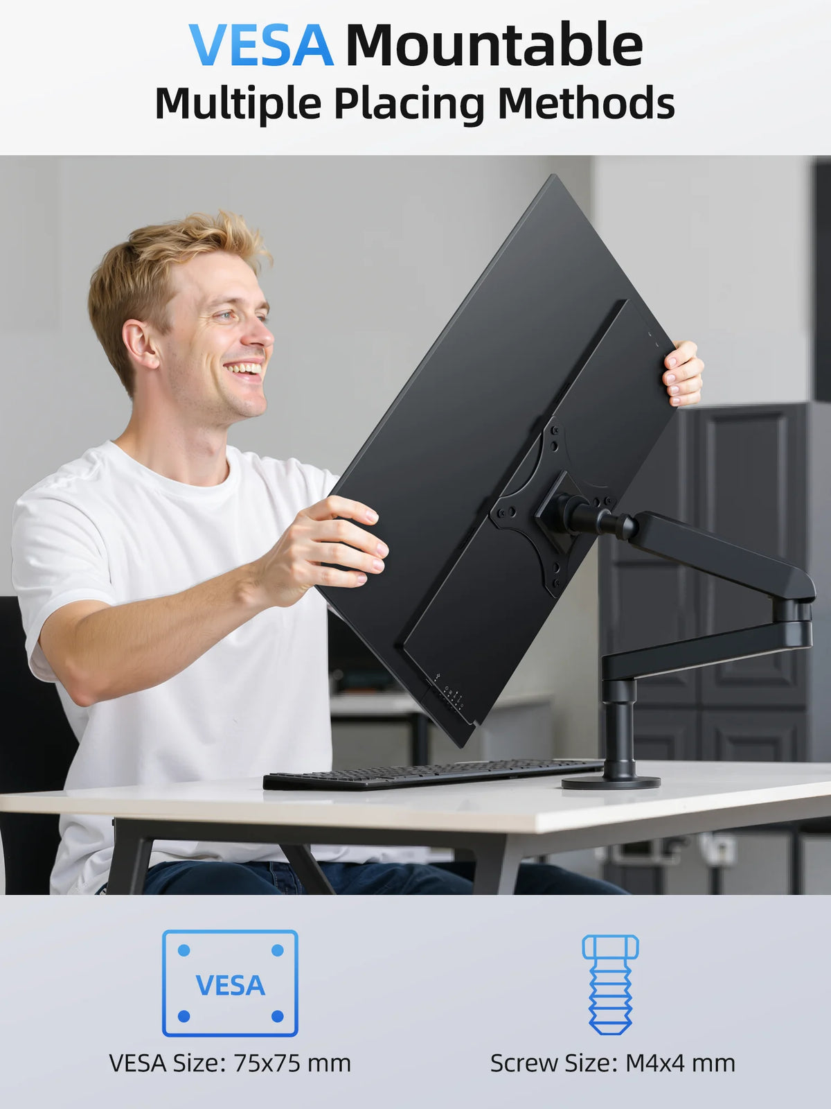 Amoudo 1920*1080P 100Hz Mobile Monitor 21.5 Inches  Portable Monitor VESA Compatible Portable Monitor Large Screen Second Monitor Mobile Monitor