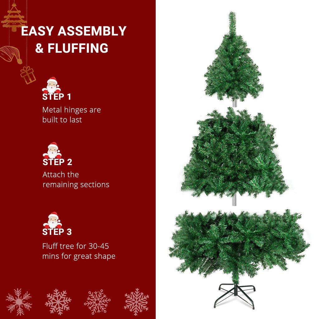 6FT Simulation Christmas Tree, 550 Artificial PVC Christmas Trees with Metal Brackets, Suitable for Home and Office Decoration, Suitable for Indoor and Outdoor Use, Christmas Decoration, Holiday Gifts