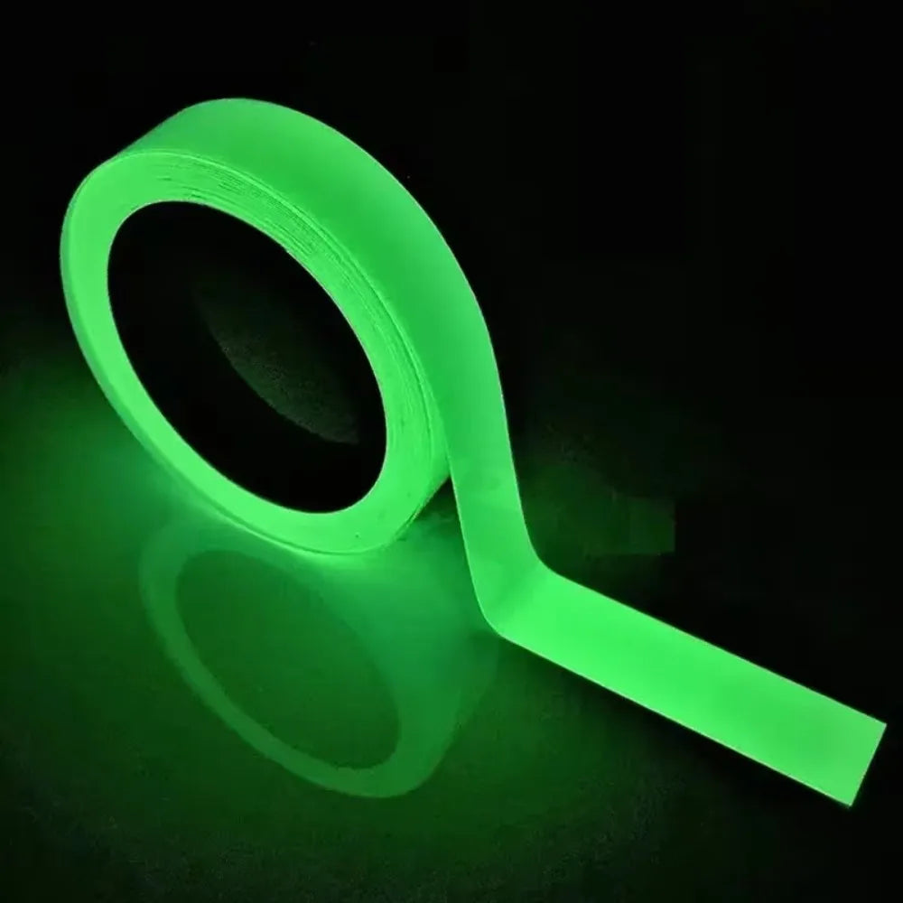 Glow in The Dark Stair Tape Fire Warning Stickers Green Fluorescent Tape Anti Collision Luminous Safety Home Decor Stickers