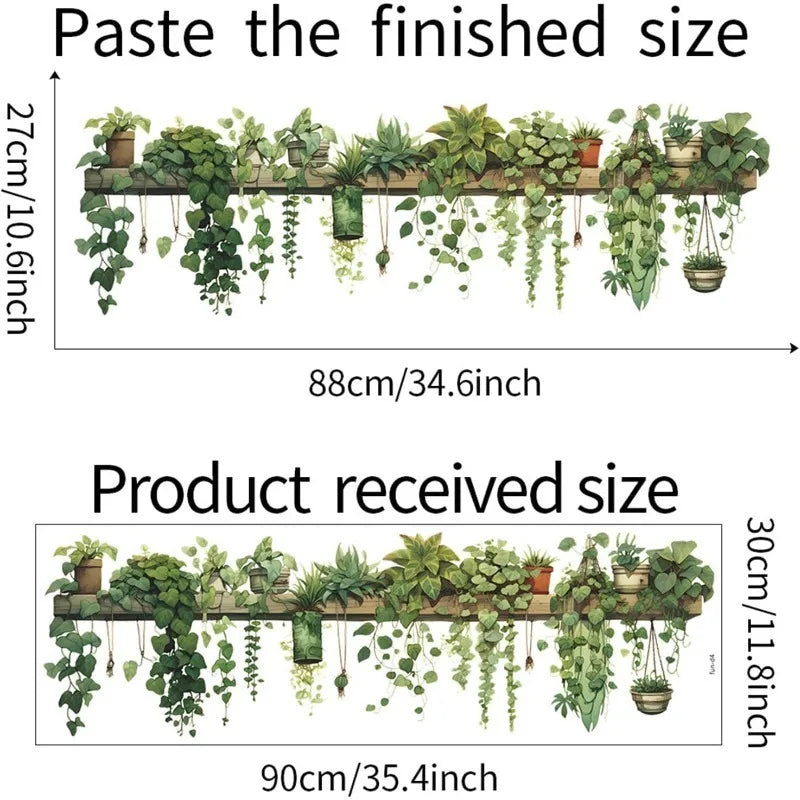Realistic Pothos Leaves Wall Stickers Self Adhesive for Wall Decor Removable Waterproof Plant Art for Living Room Bedroom Decor