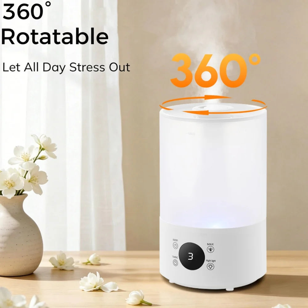 4L Large Capacity Air Humidifier with Remote Control Timer 300ml/h Plant Mist Aroma Diffuser for Home Office, Top Fill Humidifier