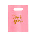 50pcs PE Shopping Bags with "Thank You" Print Foldable Plastic Bags for Gifts Jewelry Accessories Packaging Shopping Handbags