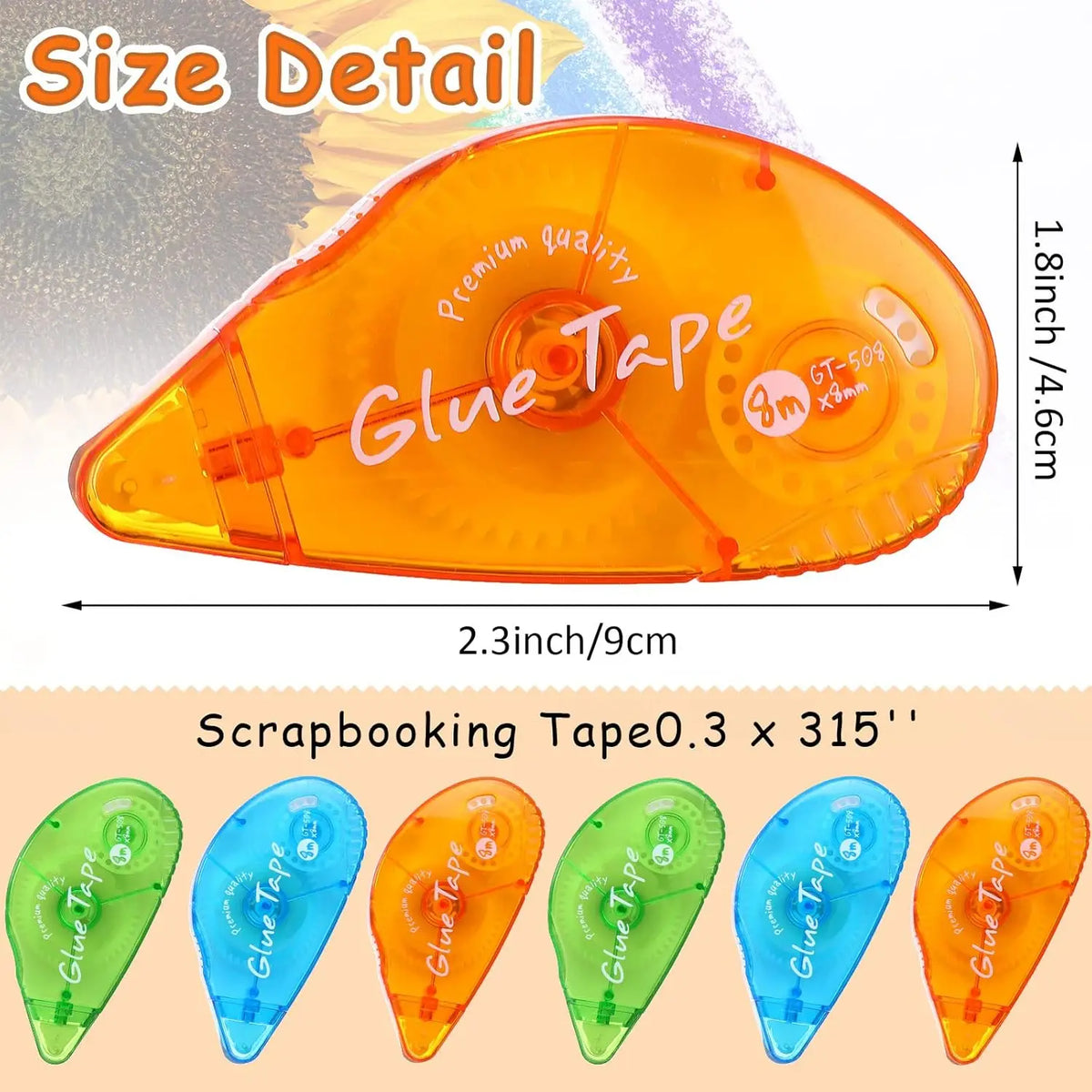 30 Pack Double Sided Tape Roller, Permanent Adhesive Tape for Scrapbooking, Includes Dispenser for Photo Paper, Journal, Card Making and Arts & Crafts