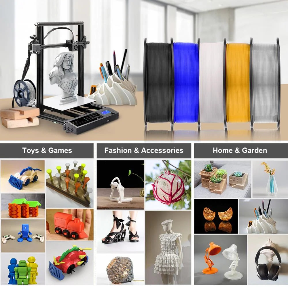 JAYO 5Rolls pla plus/ABS/EABS/PLAMETA/SKTC 3D Printer Filament 1.75mm 3D Printing Materials for 100% No Bubble &FDM 3D Printer
