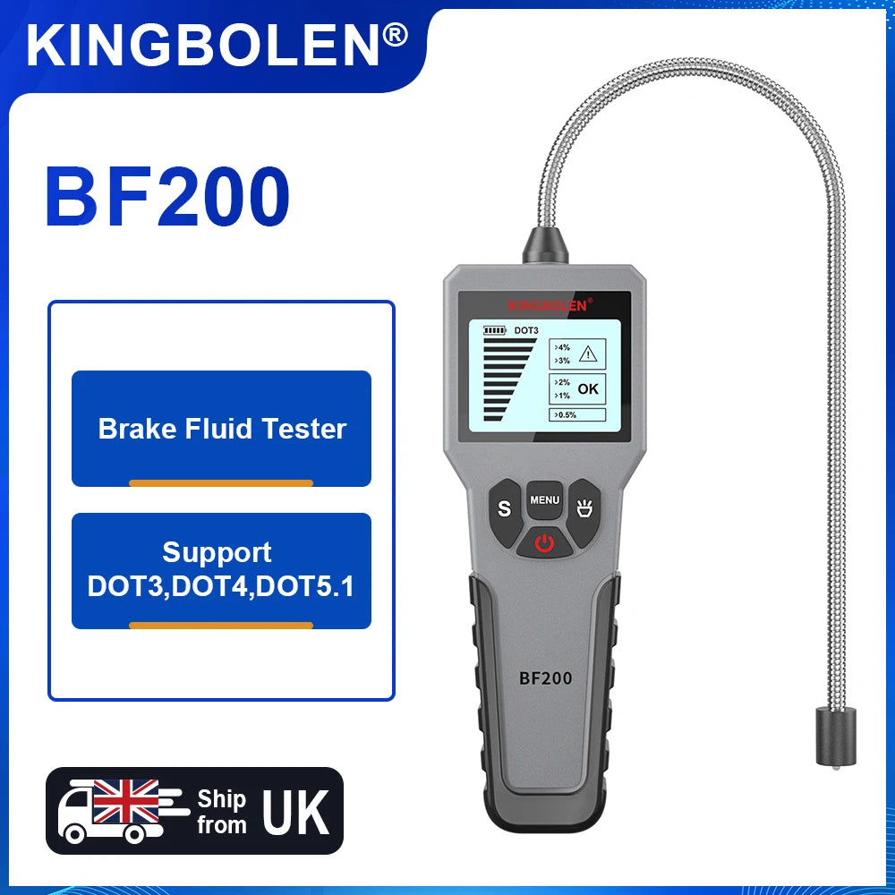 KINGBOLEN BF200 BF100 Auto Brake Fluid Tester 12V Car Brake Oil Tool DOT3 DOT4 DOT5.1 LED Indicator Check Display Auto Oil Tool