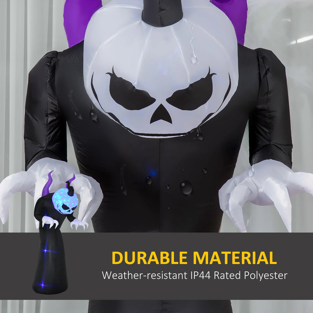 Outsunny 7' Inflatable Halloween Ghost with Horns Lighted Outdoor Decoration