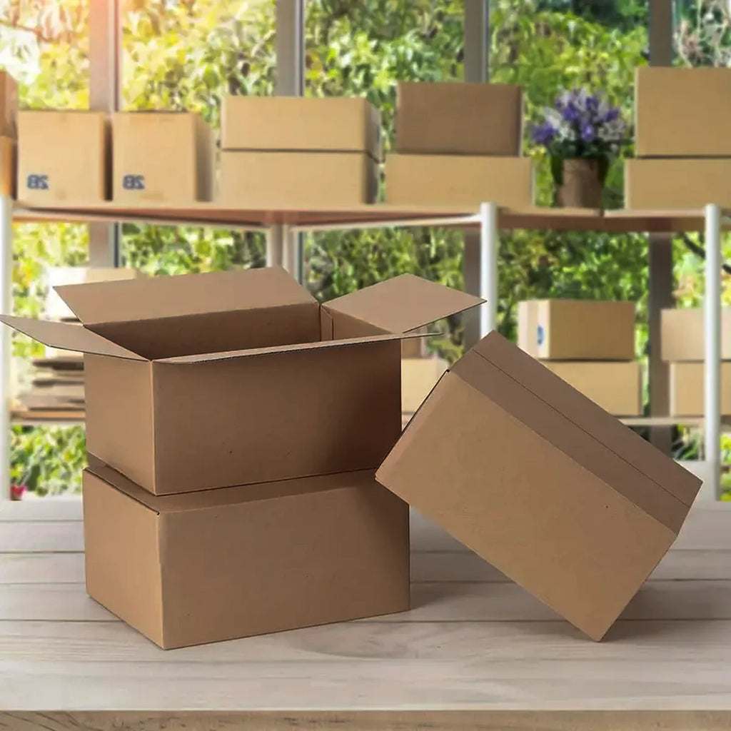 Brown Corrugated Cardboard Mailer Box With Lids, Small Item Mailing Shipping Boxes, 5.7x3.3x4.1inches, Single Wall, 32Lb/sq inch