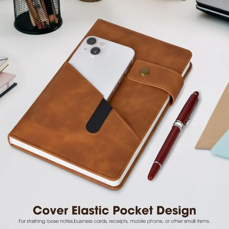 A5 Hardcover Leather Sketchbook with 200 Pages Thick Blank Paper for Writing Journal Unlined Plain Notebook Gift Men Women