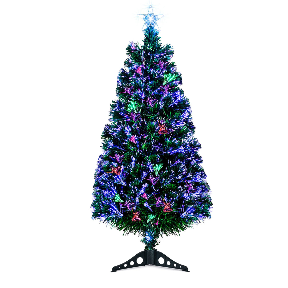 A 3-Foot Christmas Tree with 85 Branches, PVC, Star Shaped Top Cover, Plastic Base, 90cm, Suitable for Home, Office, Party, Holiday Decoration - Durable, Easy to Assemble, White