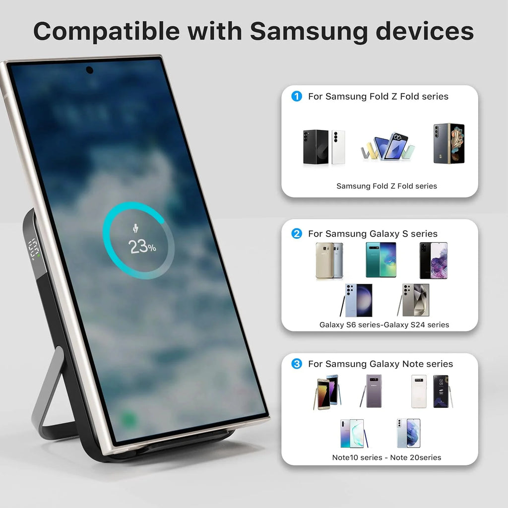 JUOVI 22.5W 10000mAh Magnetic Power Bank Portable Charger with Stand Wireless Battery Pack with LED Display USB-C In/Out Battery Bank for IPhone 18/17/16/15/14/13 Samsung S26/S25/S24/S23