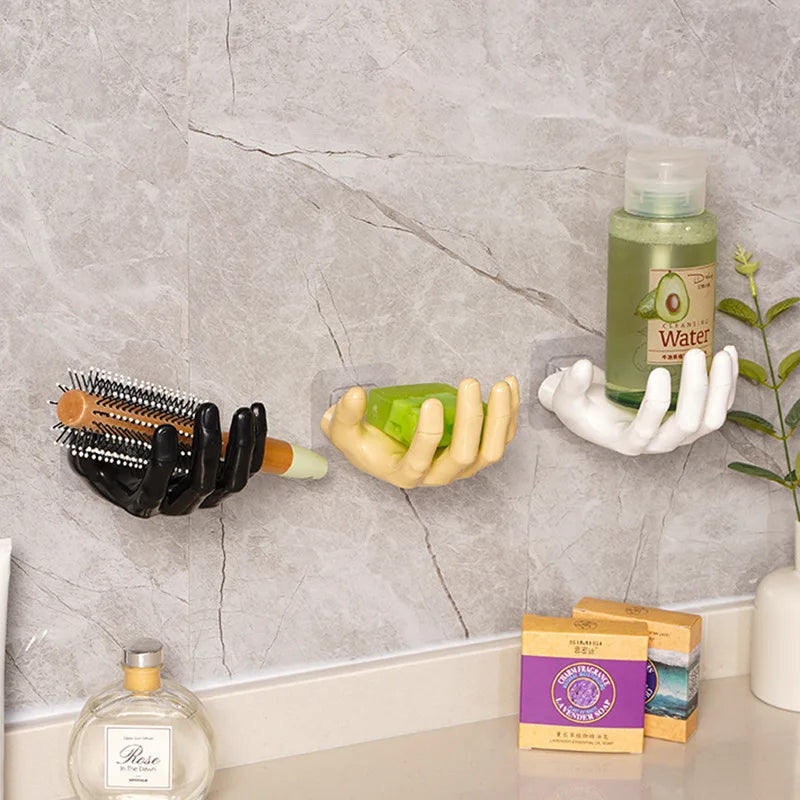 No Need Punch A Bathroom Soap Rack Hook Hand Shaped Wall Strong Home Wall Storage Key Headphone Hook Holder Tissue Holder