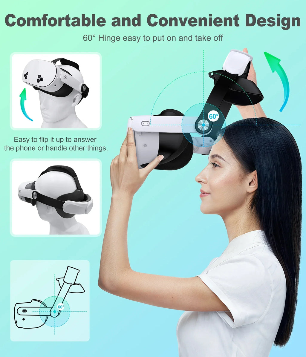 BEBONCOOL MQ5000 for Meta Quest 3S/Quest 3/Quest 2 Head Strap Elite Strap For VR Headset Strap Pressure Game For VR Accessories