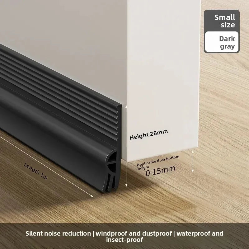 1M Door Bottom Sealing Strip Windproof Dust Stopper Guard Rain Weatherstrip Noise Reduction Insulator Sealer Home Hardware