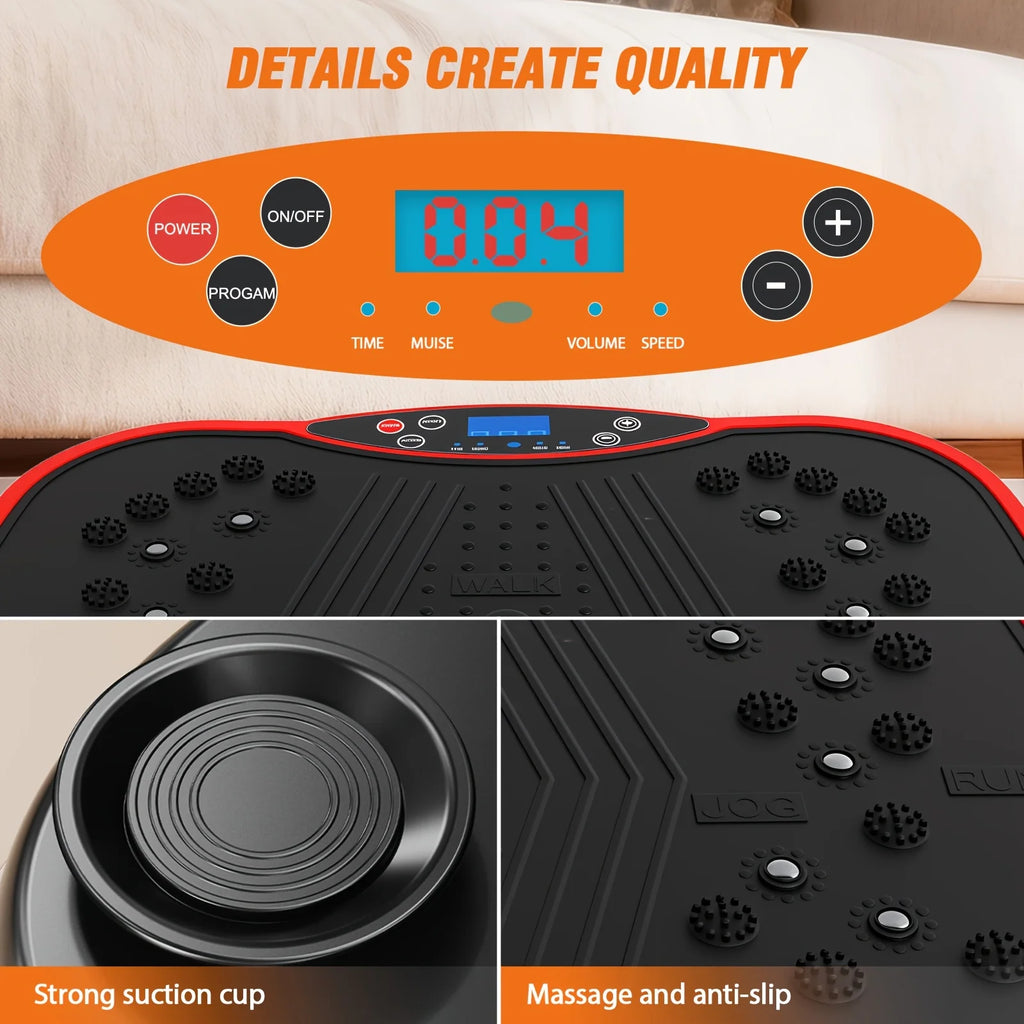 Power Vibration Plate Exercise Machine 200 Levels And 10 Modes 149.69 KG Capacity Full Body Vibrating Platform Workout Equipment