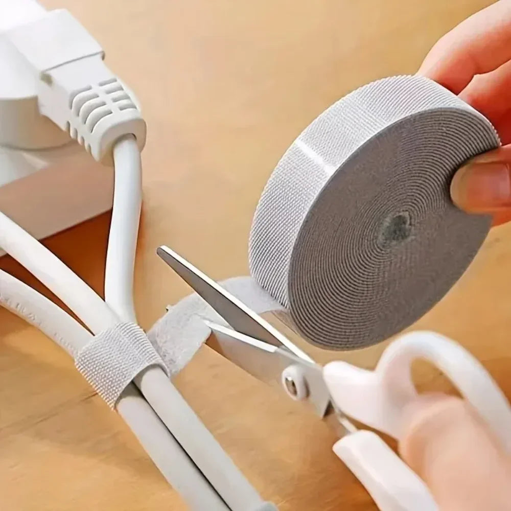1PC 10mm 5m Data Cable Management Cable Tie Reusable Removable Multi-purpose Wire Organizer Data Cable Storage Tape Plant Fixati