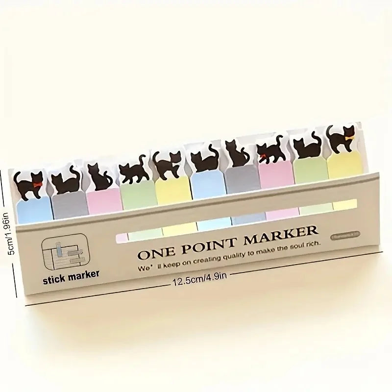 150 Sheets/Pack, Cartoon Cat Theme Sticky Notes Set - Perfect for Bookmarks and Memo Pads, Essential for Office Use