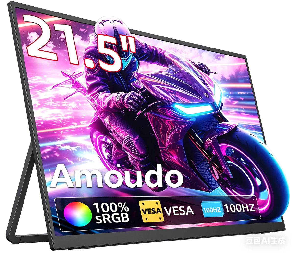 Amoudo 1920*1080P 100Hz Mobile Monitor 21.5 Inches  Portable Monitor VESA Compatible Portable Monitor Large Screen Second Monitor Mobile Monitor